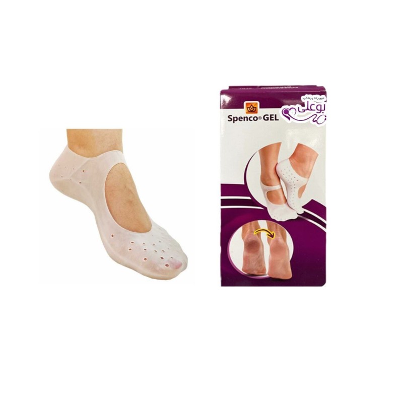 جوراب ترک پا اسپنکو ژل ساخته‌شده از ژل سیلیکونی نرم برای درمان خشکی و ترک‌های عمیق پاشنه پا